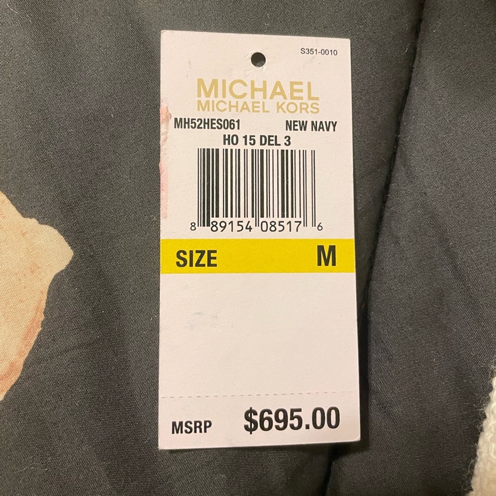 Michael Kors navy Italian cow leather jacket - Picture 12 of 16